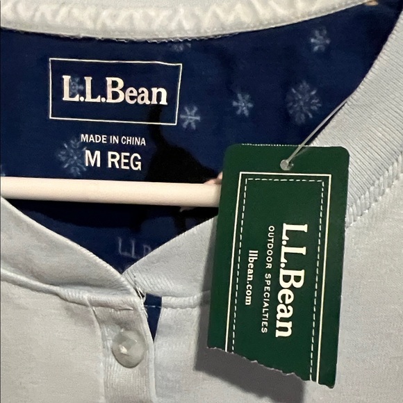 L.L. Bean Light Blue and Navy Pajama Set - Picture 3 of 10